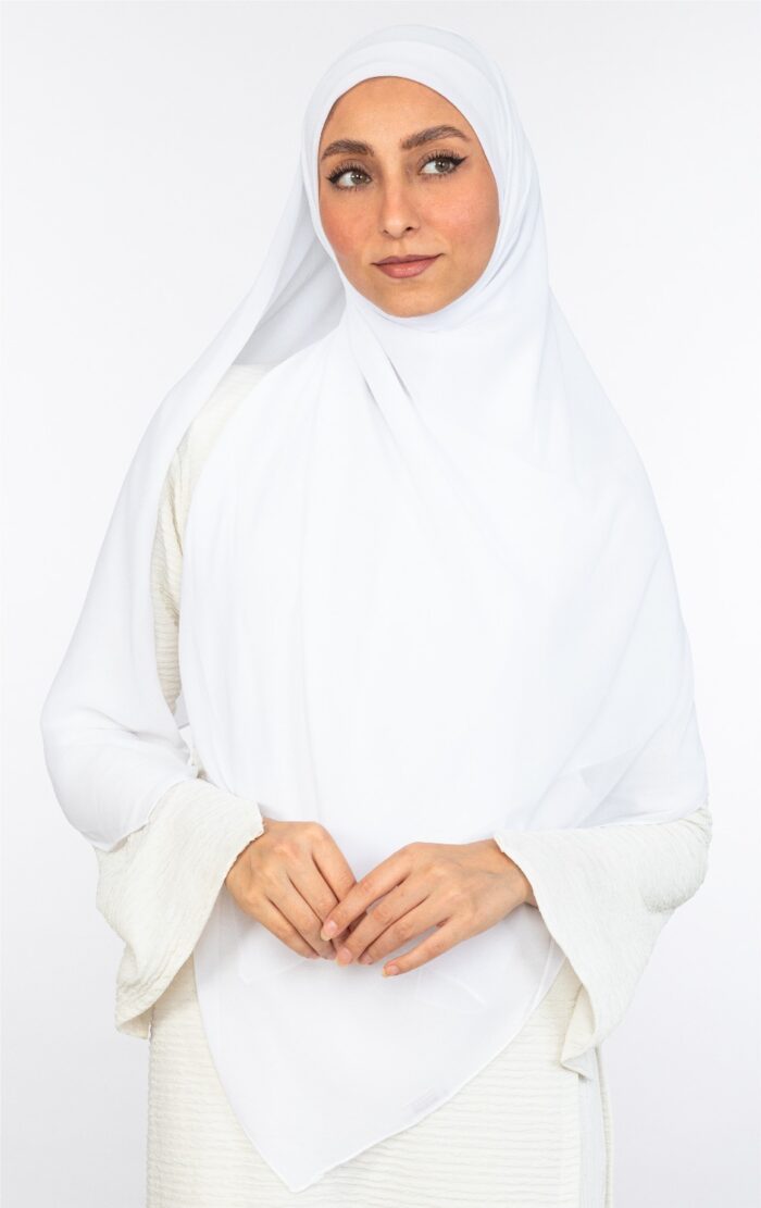 Plain Square Malaysian Chiffon Scarf - Image 2