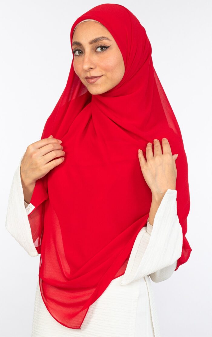 Plain Square Malaysian Chiffon Scarf - Image 3