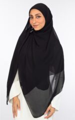 Plain Square Malaysian Chiffon Scarf - Image 4