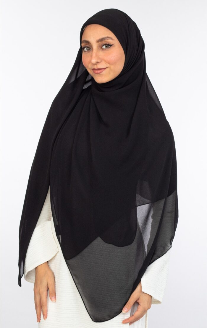 Plain Square Malaysian Chiffon Scarf - Image 4