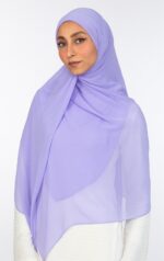 Plain Square Malaysian Chiffon Scarf - Image 5