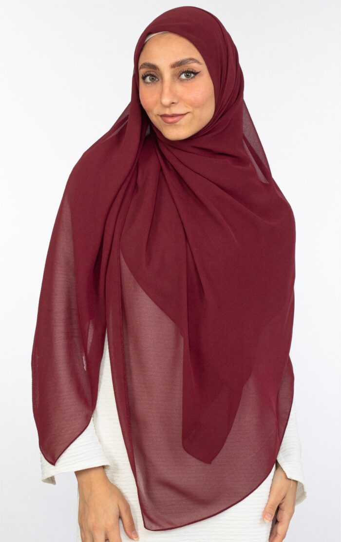 Plain Square Malaysian Chiffon Scarf - Image 10