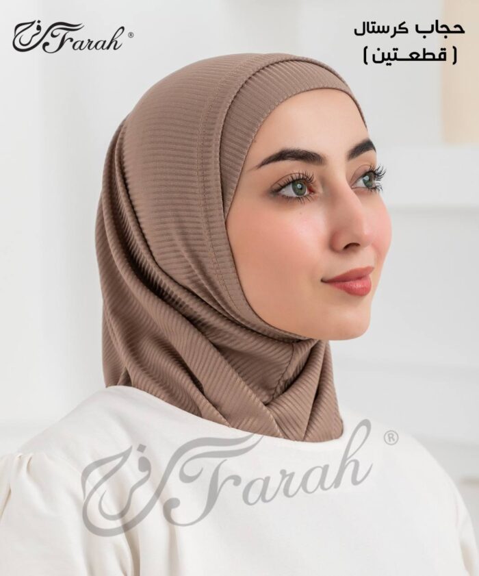 ⁦طقم حجاب كرستال "حجاب + بندانة"⁩ - الصورة ⁦4⁩