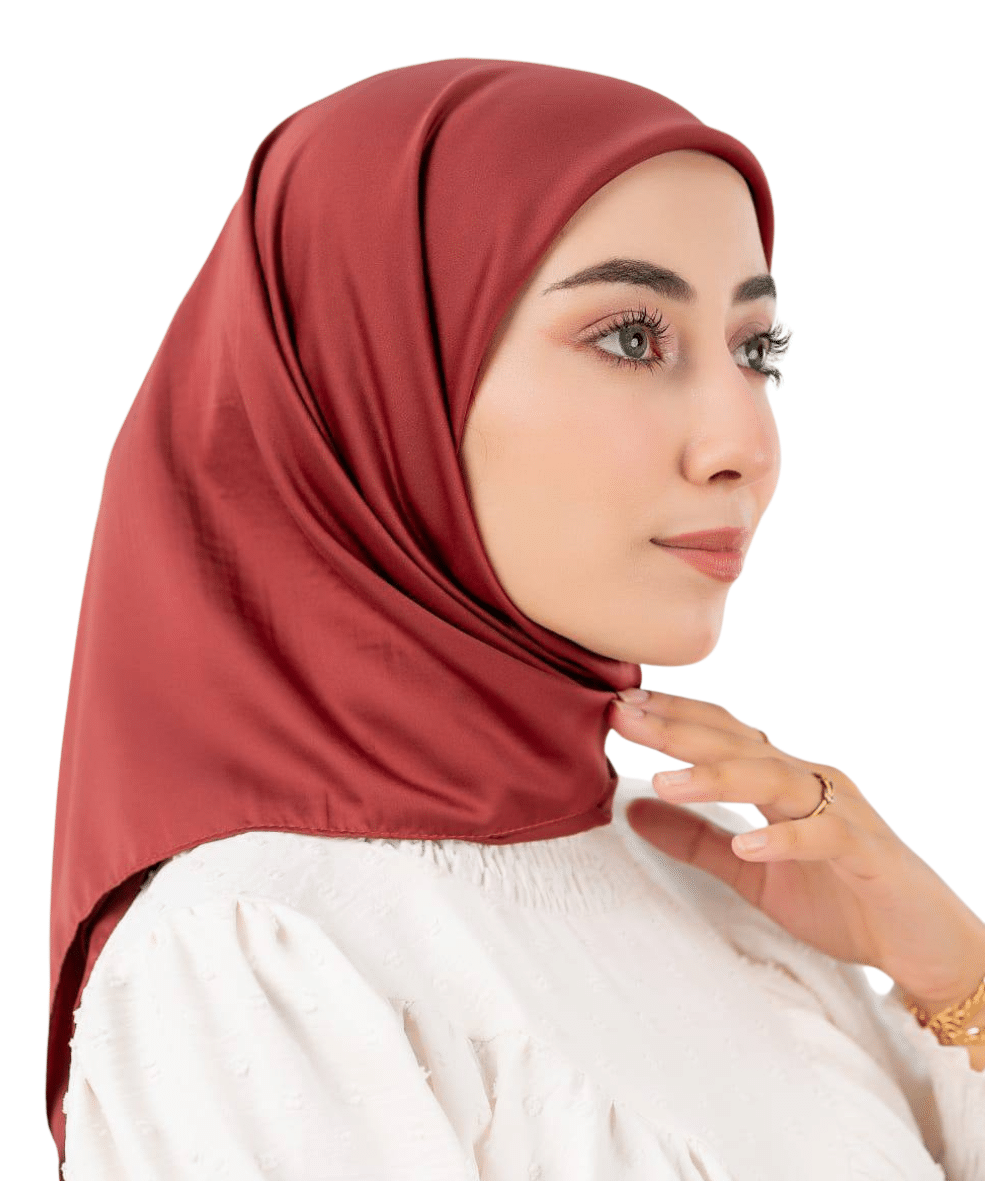 2 (6) سكارف ساتان سادة - الصورة 1